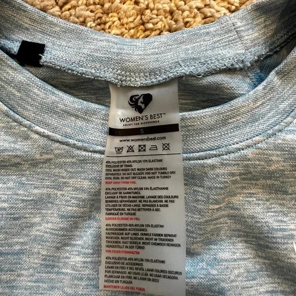 Women’s Best Blue Long Sleeve Crop Top - Picture 2 of 2